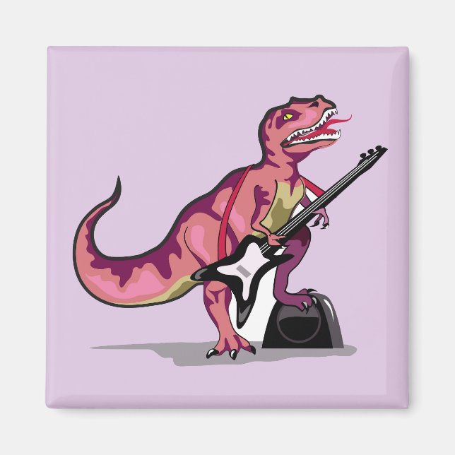 Tyrannosaurus Rex spelar gitarren. Magnet (Framsidan)