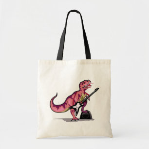 Tyrannosaurus Rex spelar gitarren. Tygkasse