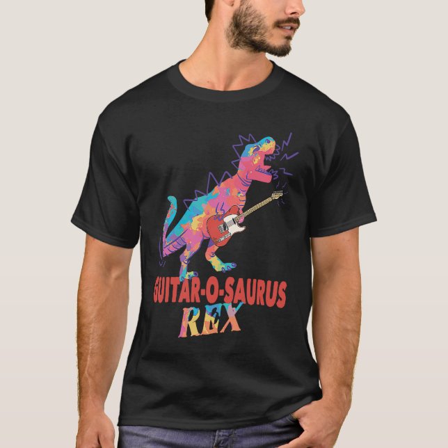 Tyrannosaurus Rex spelar Sten Guitar O Saurus Rex T Shirt (Framsida)