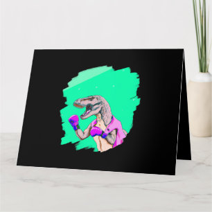 Tyrannosaurus Rex T Rex Boxing Coola Funny Dinosau Kort