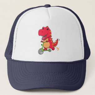 Tyrannosaurus rex T-rex Dinosaur Riding A Scooter Keps