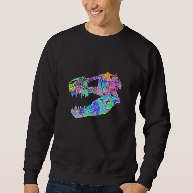 Tyrannosaurus Rex T Rex Skullfärgad doft för Lång Ärmad Tröja (Framsida)