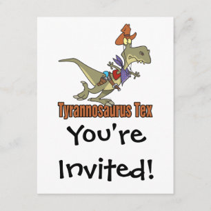 tyrannosaurus rex tex cowboydinosauer inbjudningar