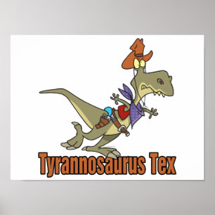 tyrannosaurus rex tex cowboydinosauer poster