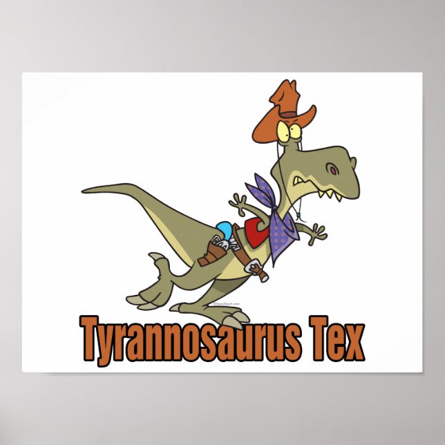 tyrannosaurus rex tex cowboydinosauer poster (Framsidan)