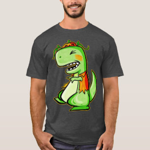 Tyrannosaurus rex TRex med vest och pumpkin för H T Shirt