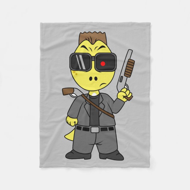 Tyrannosaurus Rex trycktes som terminator. Fleecefilt (Framsidan)