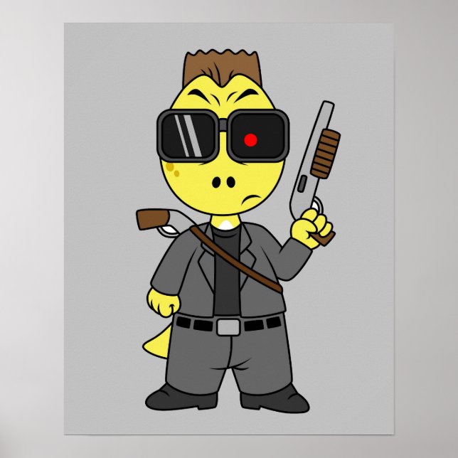 Tyrannosaurus Rex trycktes som terminator. Poster (Framsidan)