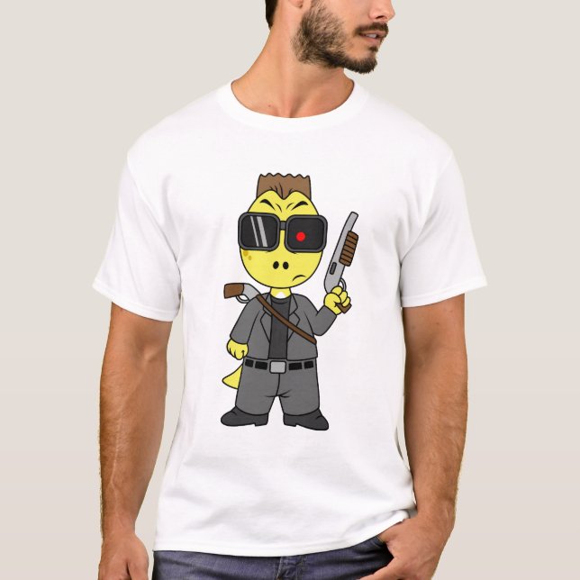 Tyrannosaurus Rex trycktes som terminator. T Shirt (Framsida)