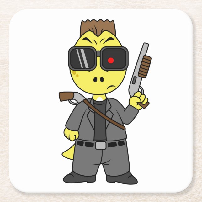 Tyrannosaurus Rex trycktes som terminator. Underlägg Papper Kvadrat (Framsidan)