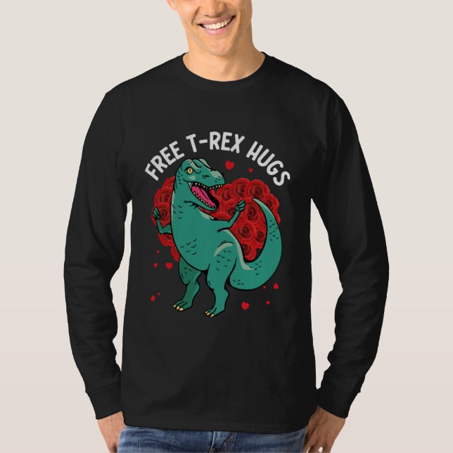 Tyrannosaurus Rex Valentines Dinosaur Boy Di T Shirt (Framsida)
