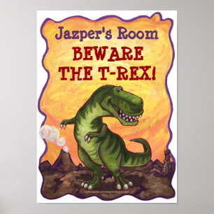 Tyrannosaurus Rex Writing Saker Poster