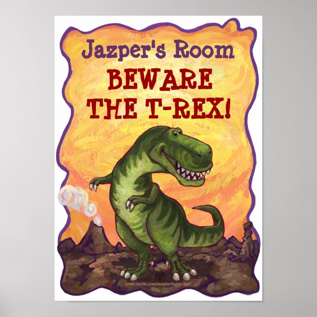 Tyrannosaurus Rex Writing Saker Poster (Framsidan)