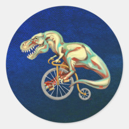 Tyrannosaurus Riding a Bicycle Runt Klistermärke