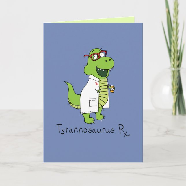 Tyrannosaurus Rx T Rex Funny Greeting Card Kort (Framsida)