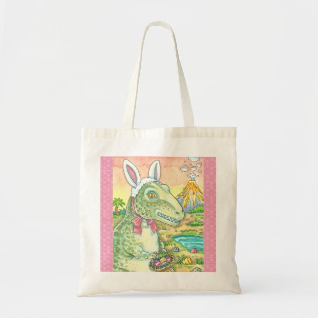 TYRANNOSAURUS T-REX, PÅSK DINOSAUR TOTE BAG TYGKASSE (Framsidan)