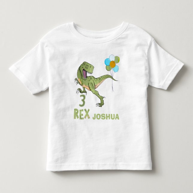 Tyrannosaurus treste Rex Dino 3:e födelsedagen T Shirt (Framsida)