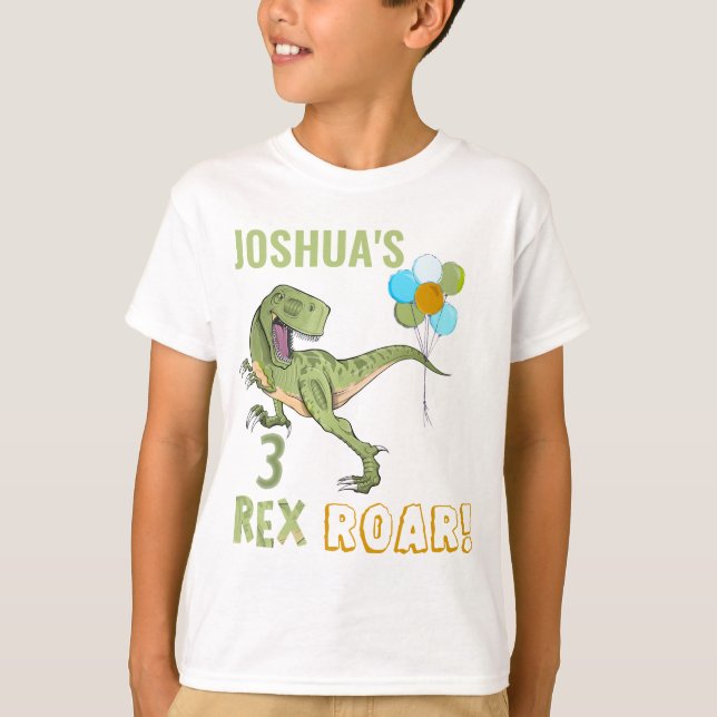 Tyrannosaurus treste Rex Dino 3:e födelsedagen T Shirt (Framsida)