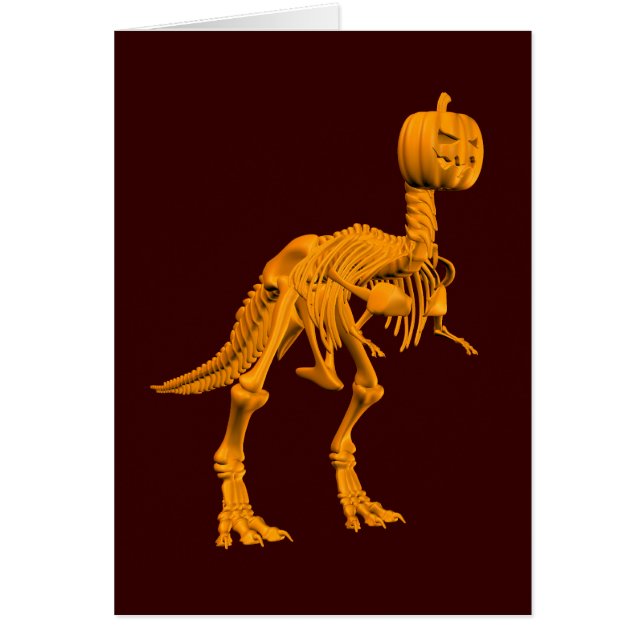 Tyrannosaurus tricktreat hälsningskort (Framsidan)