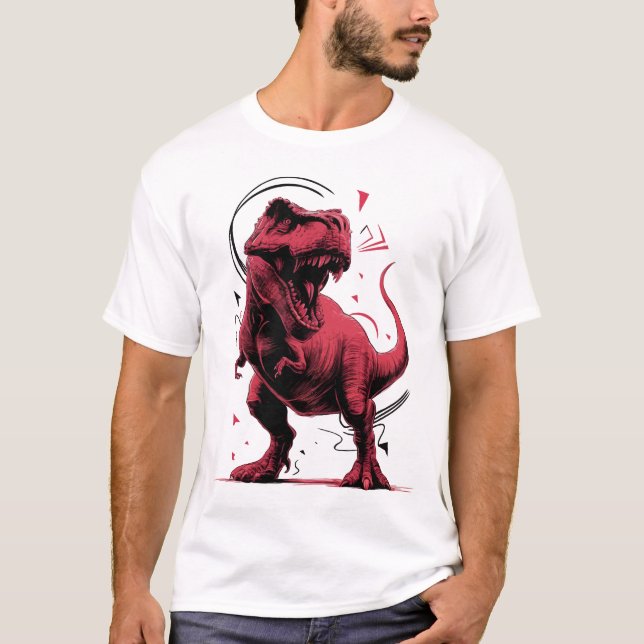 tyrannosaurus, tyrexdinosaurie t shirt (Framsida)