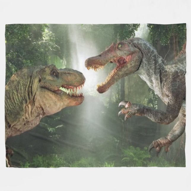 Tyrannosaurus vs Spinosaurus Fleecefilt (Framsidan (Horisontell))