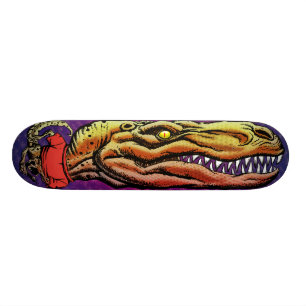 Tyrannosaurusen pryder skateboarden (den guld- old school skateboard bräda 21,6 cm