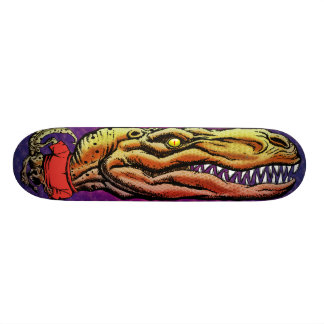 Tyrannosaurusen pryder skateboarden (den guld- old school skateboard bräda 21,6 cm
