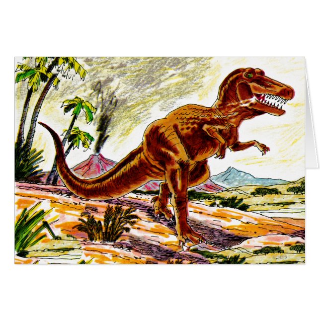 TyrannosaurusRex Dinosaur Hälsningskort (Framsidan Horizontal)