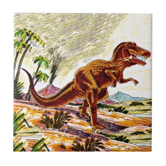 TyrannosaurusRex Dinosaur Kakelplatta (Framsidan)