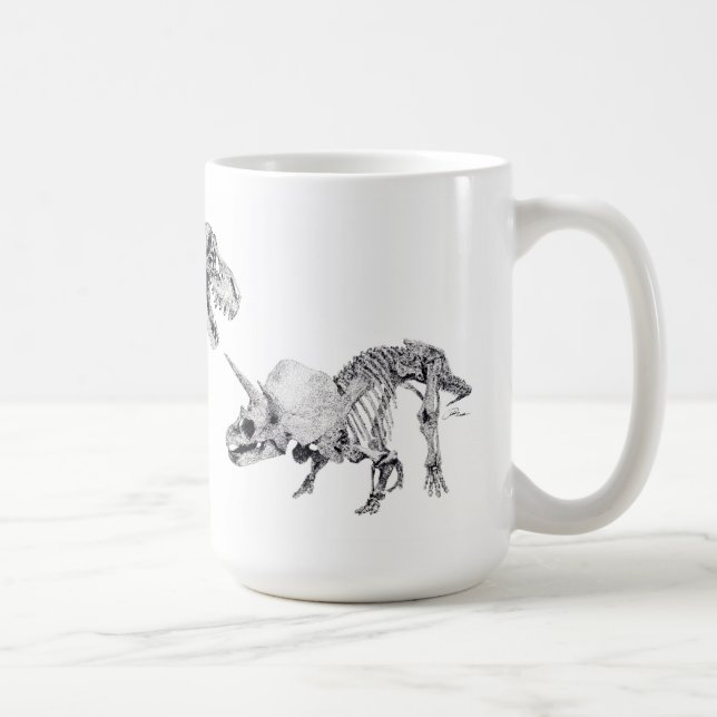 Tyrannosaurusrex och Triceratops Kaffemugg (Höger)