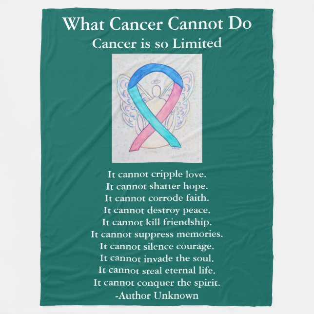Tyreoideacancer Awareness Ribbon Art Chemo Blanket Fleecefilt (Framsidan)