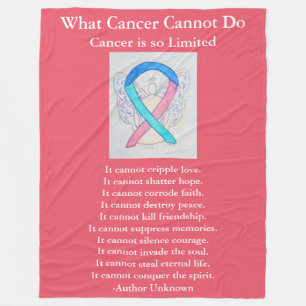 Tyreoideacancer Awareness Ribbon Art Chemo Blanket Fleecefilt