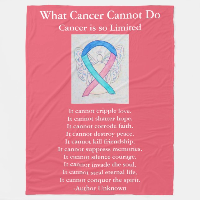 Tyreoideacancer Awareness Ribbon Art Chemo Blanket Fleecefilt (Framsidan)