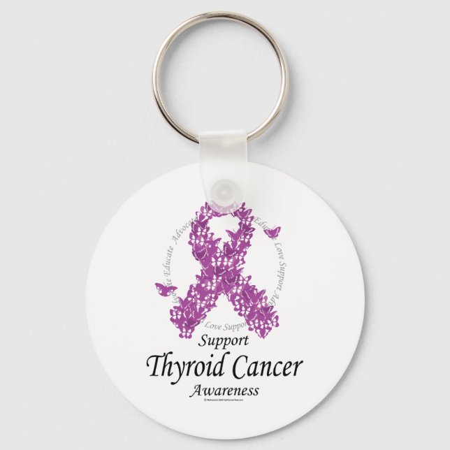 Tyreoideacancer Bandet av fjärilar Nyckelring (Framsida)