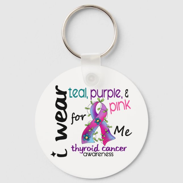 Tyreoideacancer I Bära Band för ME 43 Nyckelring (Framsida)