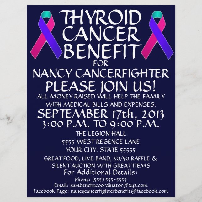 Tyreoideacancer Ribbon Benefit Flyer (Framsidan)
