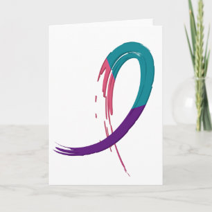 Tyreoideacanceskalering, Lila och Rosa - ribbon A4 Kort