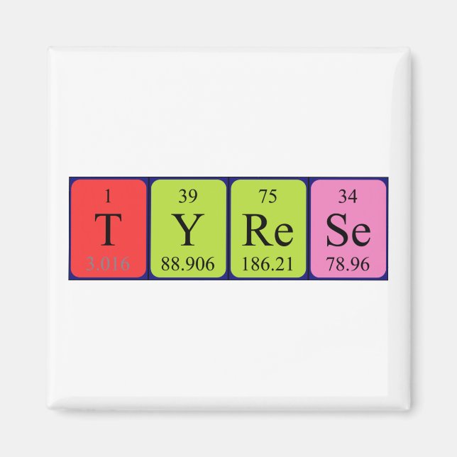 Tyrese Periodisk magnet bord namn (Framsidan)