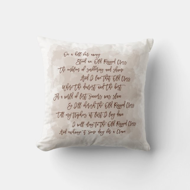 Tyrik Gamla tåliga Kor Hymn Brown-typografi Kudde (Framsida)