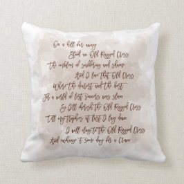 Tyrik Gamla tåliga Kor Hymn Brown-typografi Kudde