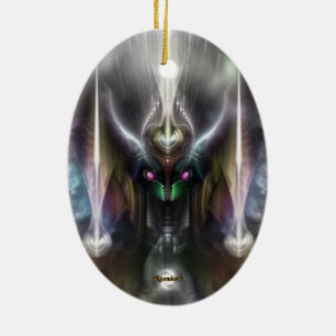 Tyrinan Horisont Gud i Krig Julgransprydnad Keramik