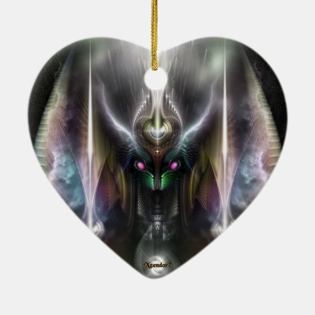 Tyrinan Horisont Gud i Krig Julgransprydnad Keramik (Baksidan)