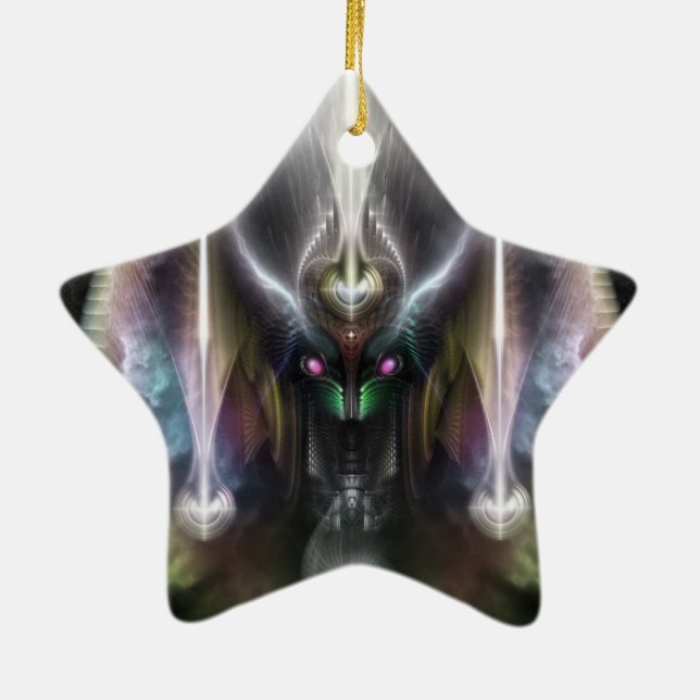 Tyrinan Horisont Gud i Krig Julgransprydnad Keramik (Baksidan)