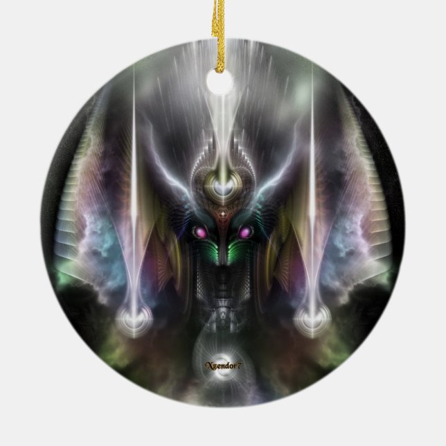 Tyrinan Horisont Gud i Krig Julgransprydnad Keramik (Baksidan)