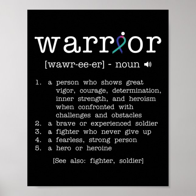 Tyroid Cancer Awareness Supportör Ribbon Poster (Framsidan)