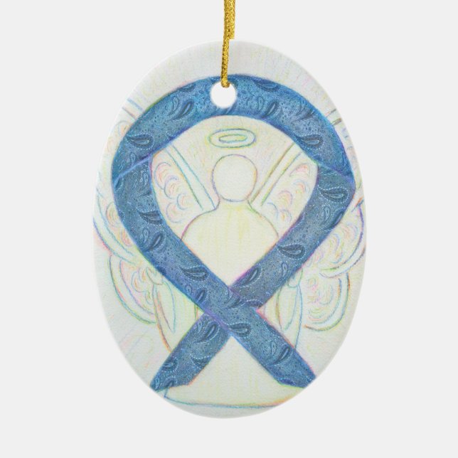 Tyroidmedvetenhet Ribbon Angel Ornament (Framsidan)