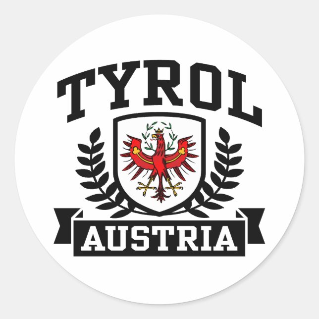 Tyrol Austria Runt Klistermärke (Framsida)