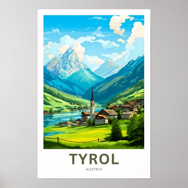 Tyrol Austria Travel Print Poster (Framsidan)
