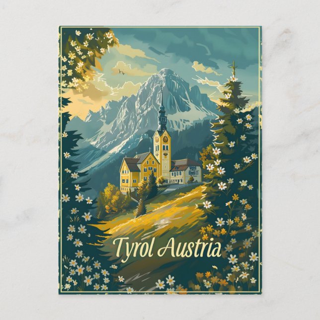 Tyrol Austria Vintage Vykort (Framsida)