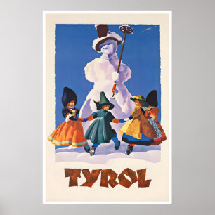 Tyrol tryck Österrike skidaffisch Österrikisk kons